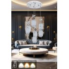 Motta 7'li Power Ledli Kumandalı Modern Lüks Sarkıt Avize, 3 Renk: Sarı-beyaz-gün Işığı - Krom