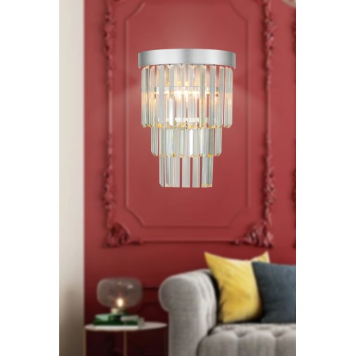 Avizemoda Desina Kristal Taşlı Lüks APLİK - (Gümüş-Yaldız)