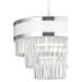 Avizemoda Dora 40 Cm'lik Krom Şeritli Kristal Taşlı Lüks Avize (Beyaz-Krom)