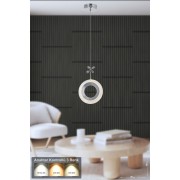 Avizemoda Ribera Tekli Ledli Modern Lüks Sarkıt Avize (3 RENK LED; SARI - BEYAZ - GÜN İŞIĞI) - Krom