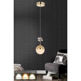 Avizemoda Forde Tekli Ledli Modern Lüks Sarkıt Avize (3 RENK LED; SARI - BEYAZ - GÜN İŞIĞI) - Gold