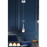 Avizemoda Lale Tekli Ledli Modern Lüks Sarkıt Avize (3 RENK LED; SARI - BEYAZ - GÜN İŞIĞI) - Krom