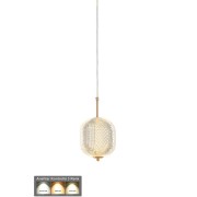 Avizemoda Torino Tekli Ledli Modern Lüks Sarkıt Avize (3 RENK LED; SARI - BEYAZ - GÜN İŞIĞI) - Gold