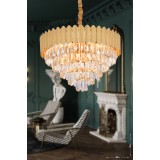 Avizemoda Rossa 60'Lık Kristal Prizma Taşlı Lüks Avize - (Sarı Yaldız Renk)