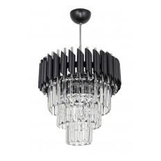 Avizemoda Palmira 35'lik Kristal Taşlı Lüks Avize - ( Siyah - Krom )