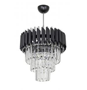 Avizemoda Palmira 35'lik Kristal Taşlı Lüks Avize - ( Siyah - Krom )