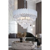 Avizemoda Rossa 60'Lık Kristal Prizma Taşlı Lüks Avize - (Gümüş Yaldız Renk)