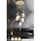 Avizemoda Motta 5'li Power Ledli Kumandalı Modern Lüks Sarkıt Avize, 3 Renk: Sarı-beyaz-gün Işığı - Gold