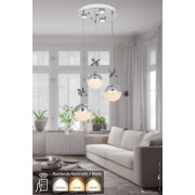 Avizemoda Forde 3'lü Power Ledli Kumandalı Modern Lüks Sarkıt Avize, 3 Renk: Sarı-beyaz-gün Işığı - Krom