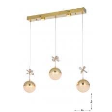 Avizemoda Forde 3'lü Power Ledli Kumandalı Modern Yemek Masası Üstü Avize, 3 Renk: Sarı-beyaz-gün Işığı -gold