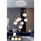 Avizemoda Forde 7'li Power Ledli Kumandalı Modern Lüks Sarkıt Avize, 3 Renk: Sarı-beyaz-gün Işığı - Krom