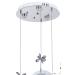 Avizemoda Ribera 3'lü Power Ledli Kumandalı Modern Lüks Sarkıt Avize, 3 Renk: Sarı-beyaz-gün Işığı - Krom