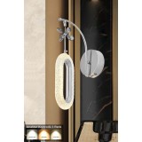 Avizemoda Sessi Power Ledli Modern Lüks Duvar Aplik, 3 Renk: Sarı-beyaz-gün Işığı - Krom