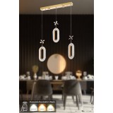 Avizemoda Sessi 3'lü Power Ledli Kumandalı Modern Yemek Masası Üstü Avize, 3 Renk: Sarı-beyaz-gün Işığı -gold