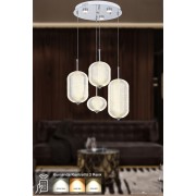 Avizemoda Torino 4'lü Power Ledli Kumandalı Modern Lüks Sarkıt Avize, 3 Renk: Sarı-beyaz-gün Işığı - Krom