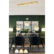 Avizemoda Forde 3'lü Power Ledli Kumandalı Modern Yemek Masası Üstü Avize, 3 Renk: Sarı-beyaz-gün Işığı -gold