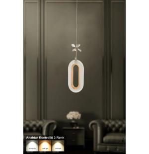 Avizemoda Sessi Tekli Power Ledli Modern Lüks Sarkıt Avize (3 RENK; SARI-BEYAZ-GÜN İŞIĞI) - Gold