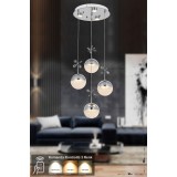 Avizemoda Forde 4'lü Power Ledli Kumandalı Modern Lüks Sarkıt Avize, 3 Renk: Sarı-beyaz-gün Işığı - Krom