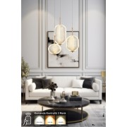 Avizemoda Torino 3'lü Power Ledli Kumandalı Modern Lüks Sarkıt Avize, 3 Renk: Sarı-beyaz-gün Işığı - Gold