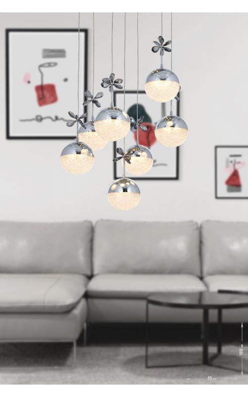 Avizemoda Forde 7'li Power Ledli Kumandalı Modern Lüks Sarkıt