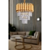 Avizemoda Palmira 35'lik Kristal Taşlı Lüks Avize - ( Sarı - Yaldız )