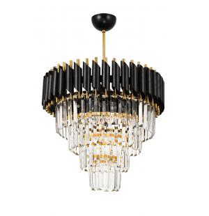 Avizemoda Palmira 45'lik Kristal Taşlı Lüks Avize - (SİYAH-GOLD)