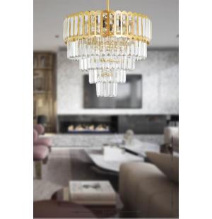 Avizemoda Lora 45 Cm'lik Kristal Cam Taşlı Lüks Avize - (sarı Yaldız)