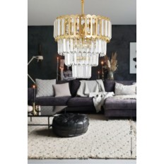 Avizemoda Lora 35 Cm'lik Kristal Cam Taşlı Lüks Avize - (sarı Yaldız)