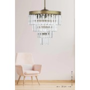 Avizemoda Linsa 35 Cm'lik Kristal Cam Taşlı Lüks Avize - (ESKİTME RENK)