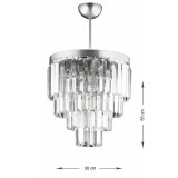 Avizemoda Linsa 35 Cm'lik Kristal Cam Taşlı Lüks Avize - (GÜMÜŞ YALDIZ)