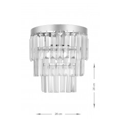 Avizemoda Linsa Kristal Cam Taşlı Lüks Aplik - (gümüş Yaldız)