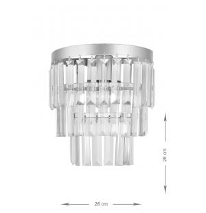 Avizemoda Linsa Kristal Cam Taşlı Lüks Aplik - (gümüş Yaldız)