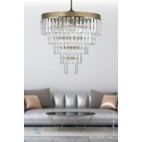 Avizemoda Linsa 45 Cm Lik Kristal Cam Taşlı Lüks Avize (ESKİTME BOYALI)