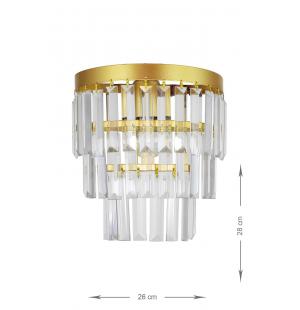 Avizemoda Linsa Kristal Cam Taşlı Lüks Aplik - (sarı Yaldız)