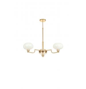 Avizemoda Vanna 3 lü Beyaz Camlı Salon Oturma Odası Modern Sarkıt Avize - (Gold Kaplama)