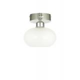 Avizemoda Vanna Tekli Plafonyer Beyaz Camlı Salon Oturma Odası Modern Avize - (Krom Kaplama)