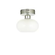 Avizemoda Vanna Tekli Plafonyer Beyaz Camlı Salon Oturma Odası Modern Avize - (Krom Kaplama)