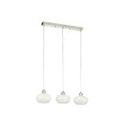 Avizemoda Vanna 3 lü Yemek Masası Üstü Beyaz Camlı Modern Sarkıt Avize - (Krom Kaplama)