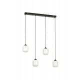 Avizemoda Siena 4 lü Yemek Masası Üstü Beyaz Camlı Modern Sarkıt Avize - (Siyah)