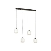 Avizemoda Siena 4 lü Yemek Masası Üstü Beyaz Camlı Modern Sarkıt Avize - (Siyah)