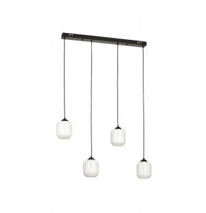 Avizemoda Siena 4 lü Yemek Masası Üstü Beyaz Camlı Modern Sarkıt Avize - (Siyah)