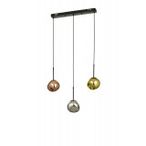 Avizemoda Rainbow 3 lü Yemek Masası Üstü Asimetrik Camlı Dekor İçin Modern Sarkıt Avize - (Loş ışık verir)