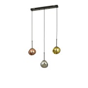 Avizemoda Rainbow 3 lü Yemek Masası Üstü Asimetrik Camlı Dekor İçin Modern Sarkıt Avize - (Loş ışık verir)