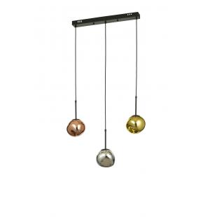 Avizemoda Rainbow 3 lü Yemek Masası Üstü Asimetrik Camlı Dekor İçin Modern Sarkıt Avize - (Loş ışık verir)