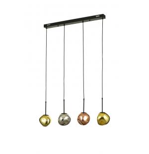 Avizemoda Rainbow 4 lü Yemek Masası Üstü Asimetrik Camlı Dekor İçin Modern Sarkıt Avize - (Loş ışık verir)