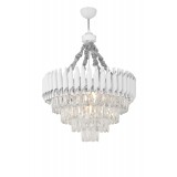 Avizemoda Palmira 55'lik Prizma Kesim Kristal Taşlı Lüks Salon Avize - (Beyaz Krom)