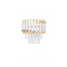 Avizemoda Palmira Prizma Kesim Kristal Taşlı Lüks Aplik - (Beyaz Gold)