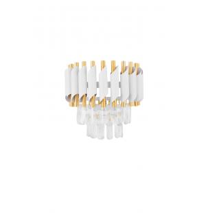 Avizemoda Palmira Prizma Kesim Kristal Taşlı Lüks Aplik - (Beyaz Gold)