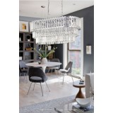 Avizemoda Lora Kristal Cam Taşlı Lüks Yemek Masas Üstü Avize - (GÜMÜŞ YALDIZ)