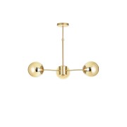Avizemoda Miya 3 lü Bal Camlı Salon Oturma Odası Modern Sarkıt Avize - (Gold Kaplama)
